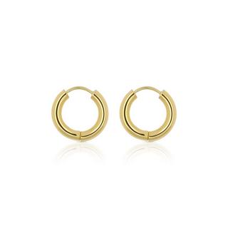 MUAU Schmuck  Charnière créole en or jaune 750 à  fil rond 16mm 