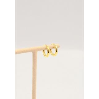 MUAU Schmuck  Charnière créole en or jaune 750 à  fil rond 16mm 