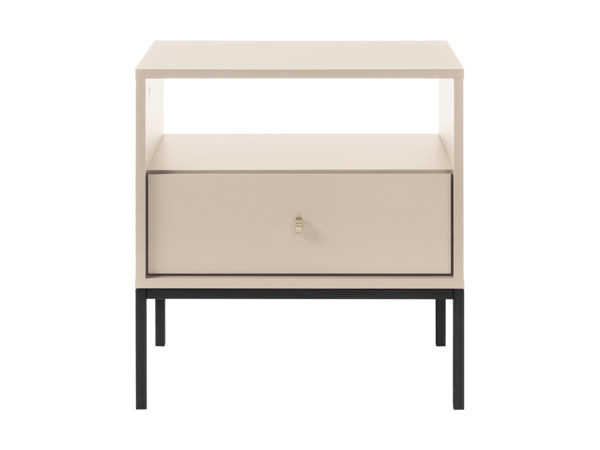 Vente-unique Nachttisch mit 1 Schublade & 1 Ablage - Beige - BOGDAN  