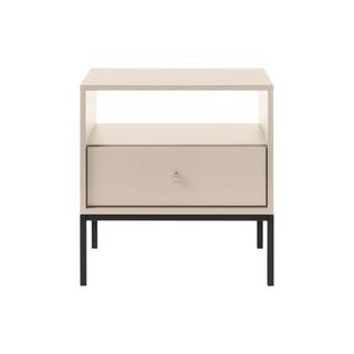 Vente-unique Nachttisch mit 1 Schublade & 1 Ablage - Beige - BOGDAN  