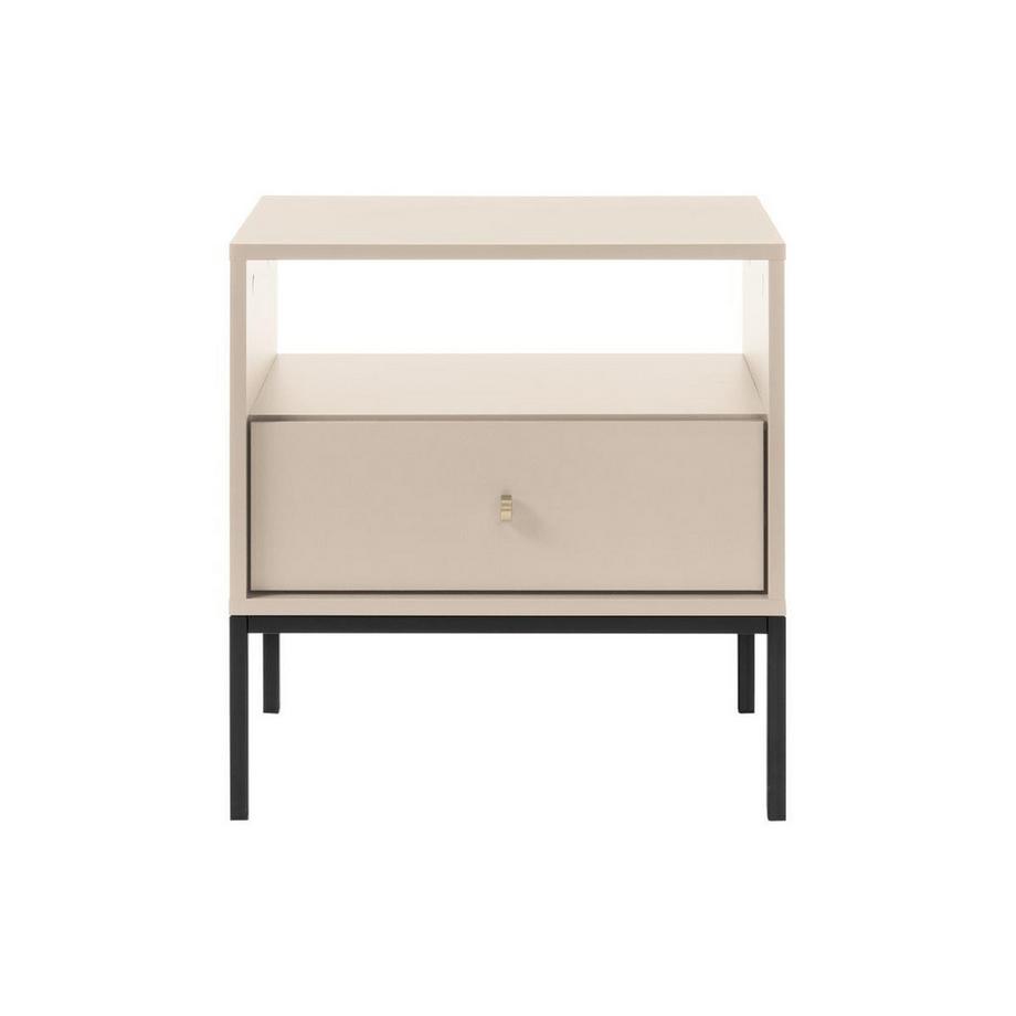 Vente-unique Table de chevet - 1 tiroir et 1 niche - Beige - BOGDAN  