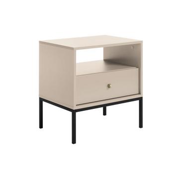 Nachttisch mit 1 Schublade & 1 Ablage - Beige - BOGDAN