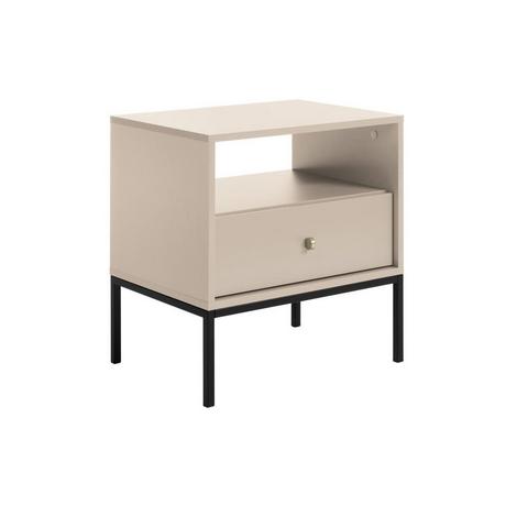 Vente-unique Nachttisch mit 1 Schublade & 1 Ablage - Beige - BOGDAN  