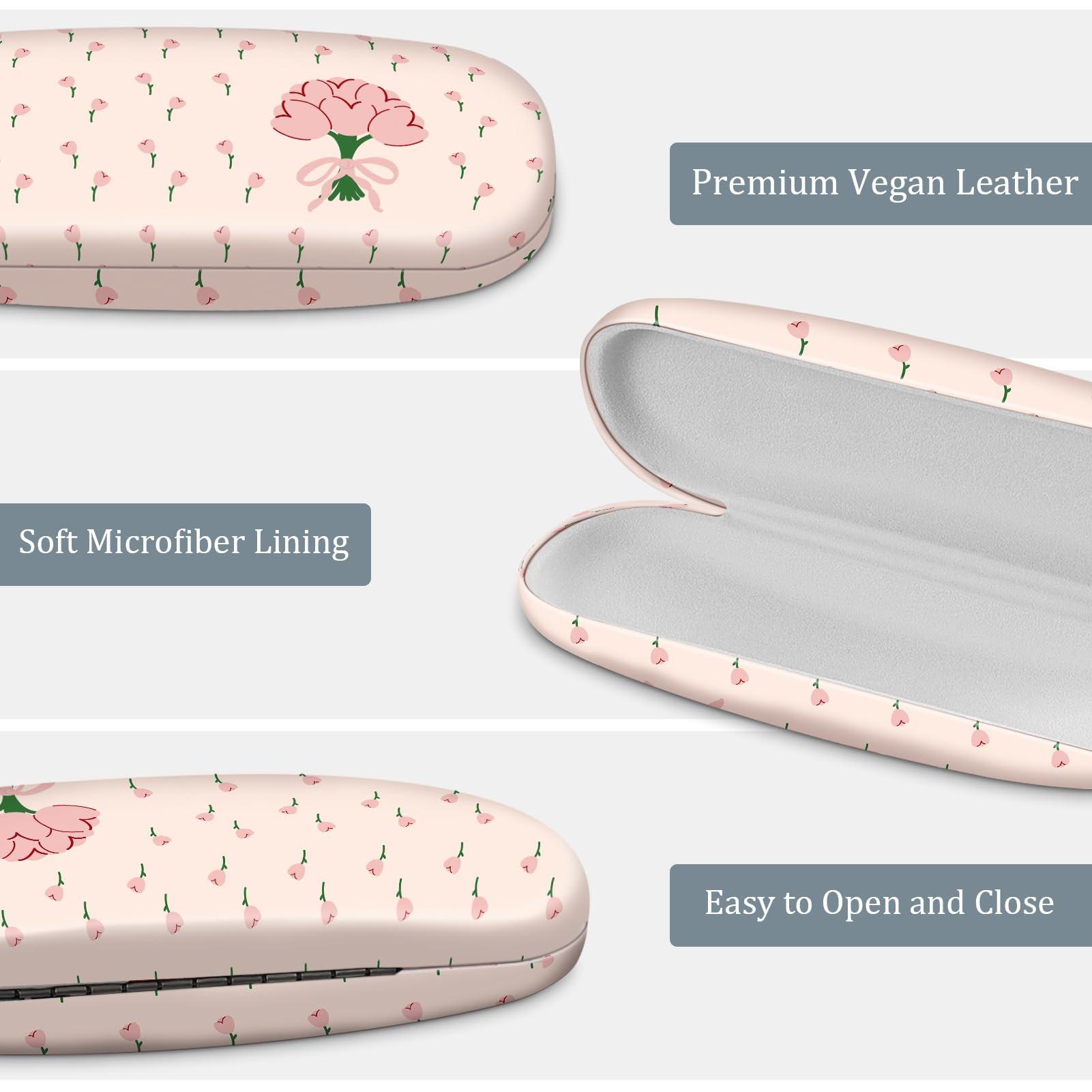 Only-bags.store Tragbares Hartschalen Brillenetui mit Brillenputztuch  