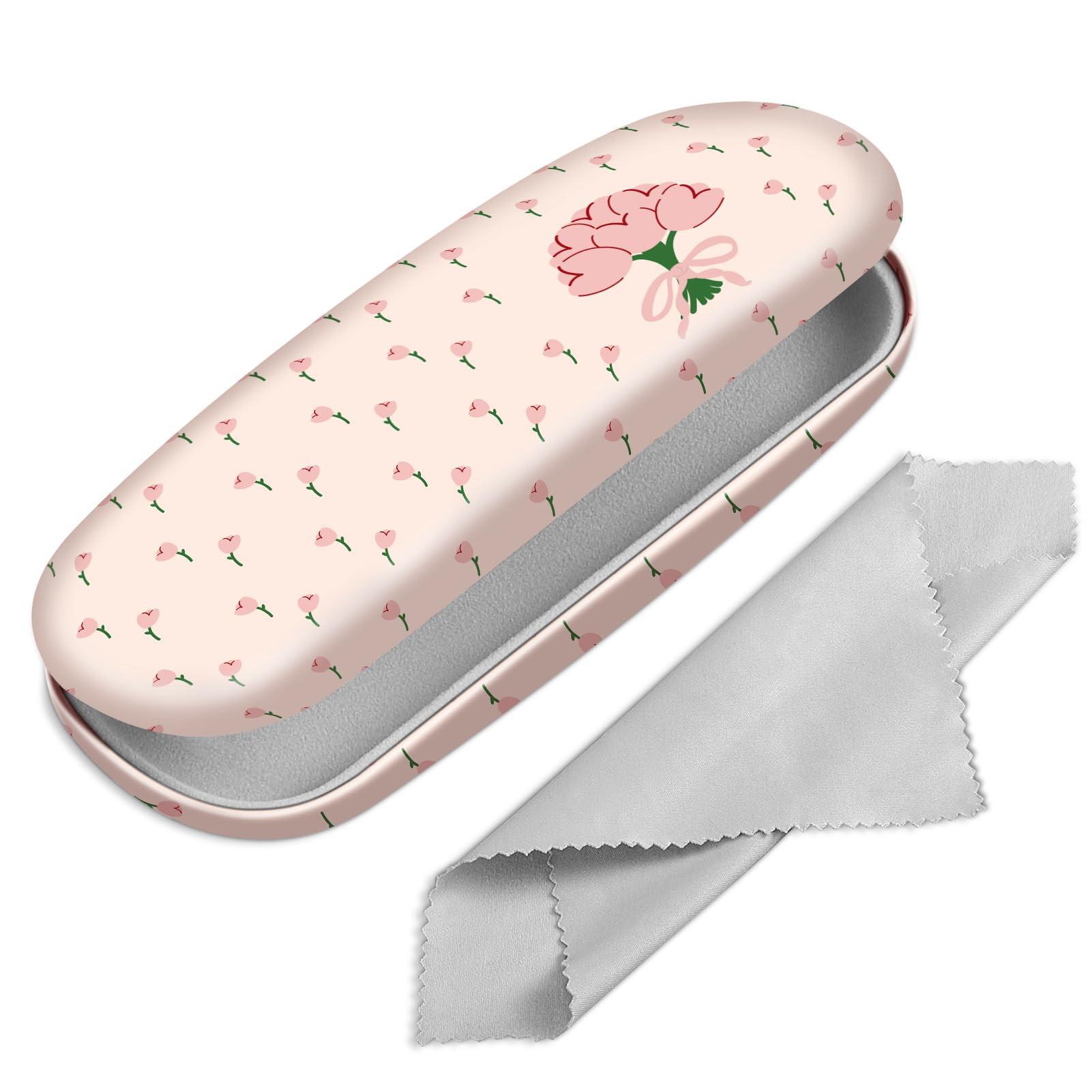 Only-bags.store Tragbares Hartschalen Brillenetui mit Brillenputztuch  