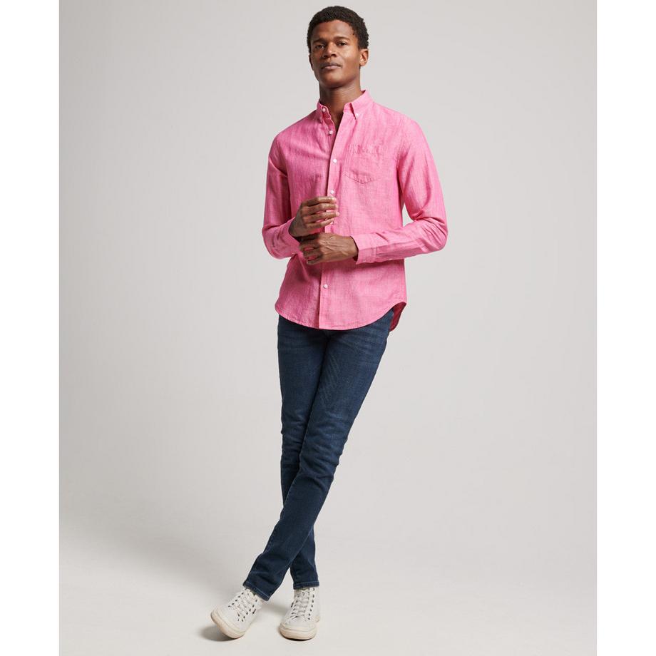 Superdry hed it knopfleiste aus leinen und bio-bauwolle studios  