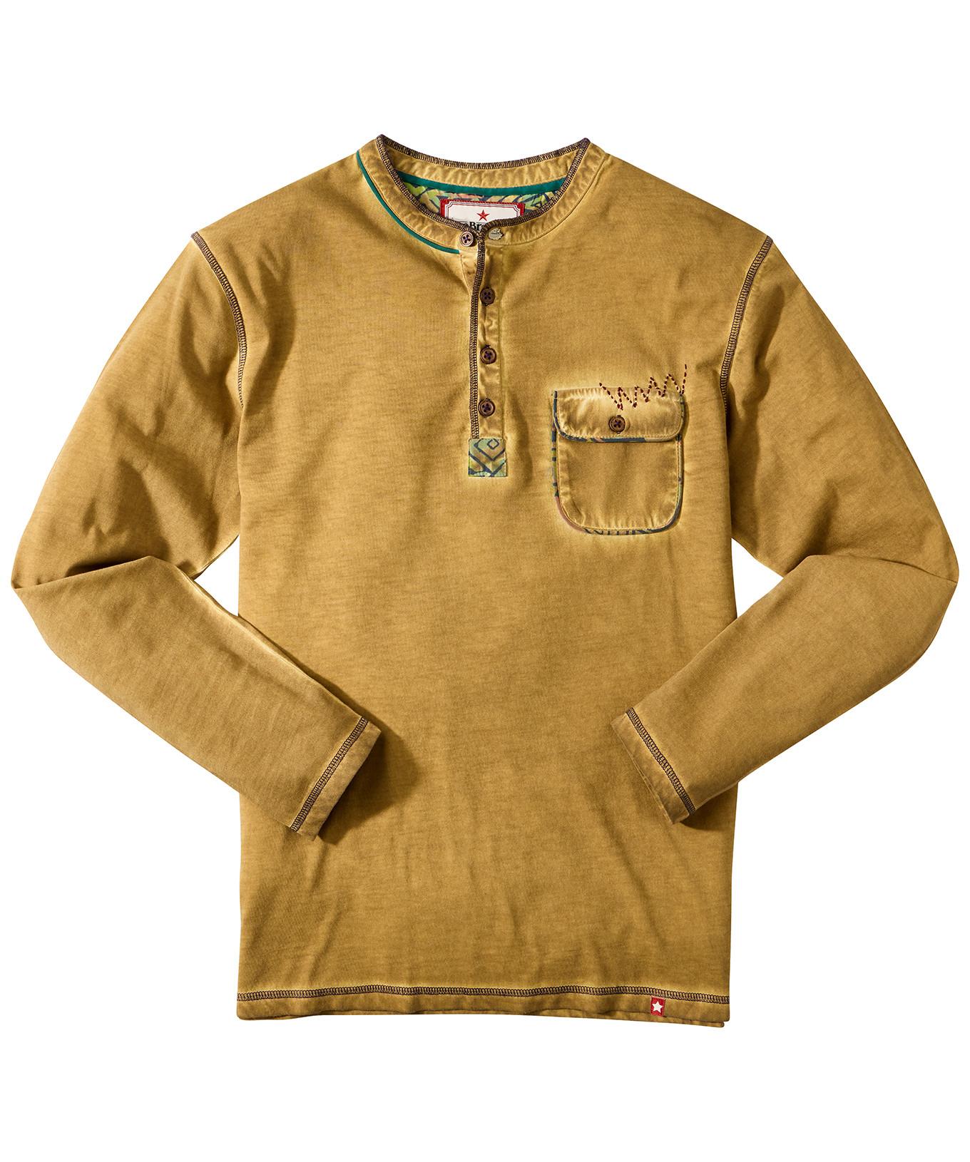 Joe Browns Langarm Henley mit Brusttasche  