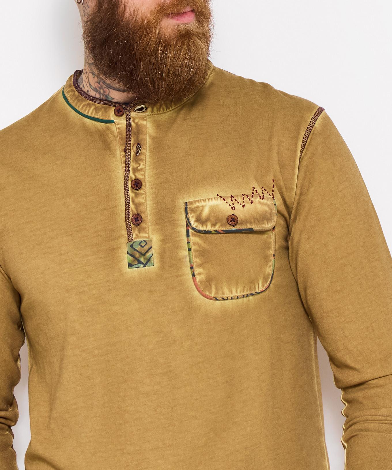 Joe Browns Langarm Henley mit Brusttasche  