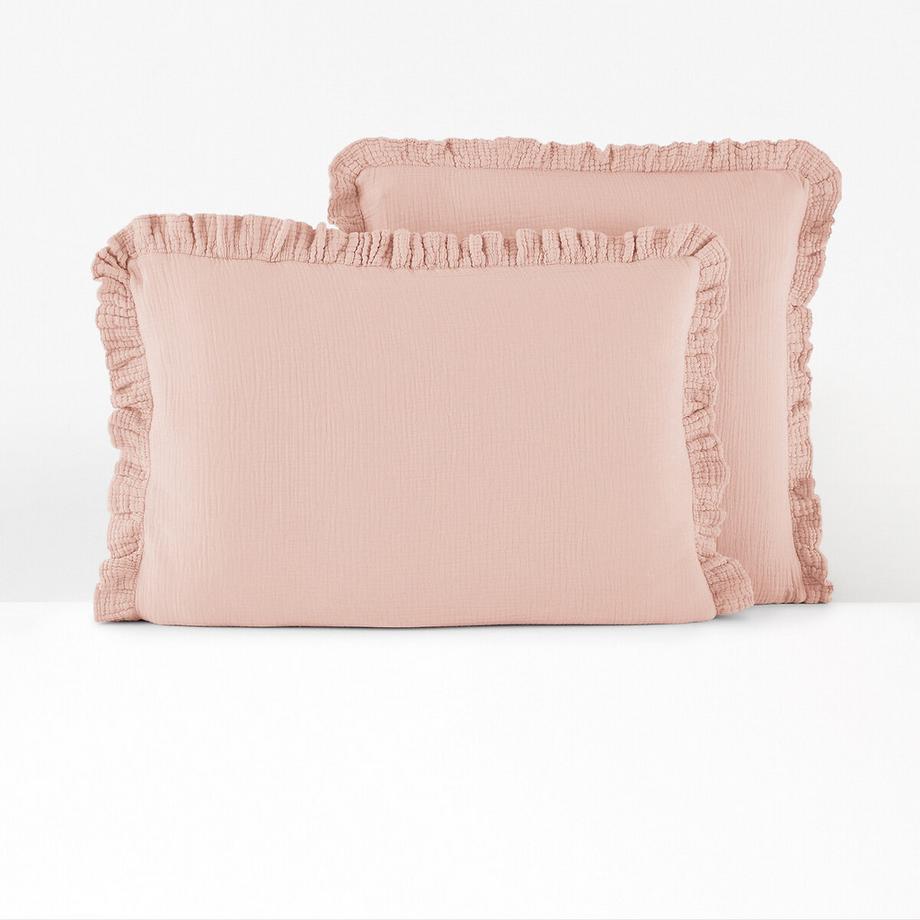 Taie d'oreiller enfant unie gaze de coton