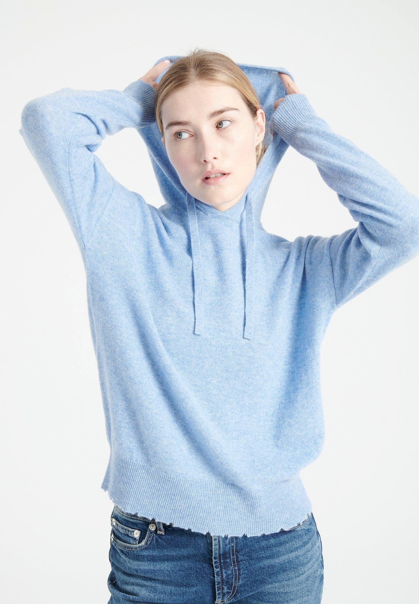 Studio Cashmere8  MIA 16 Hoodie mit ziselierten Abschlüssen - 100% Kaschmir 