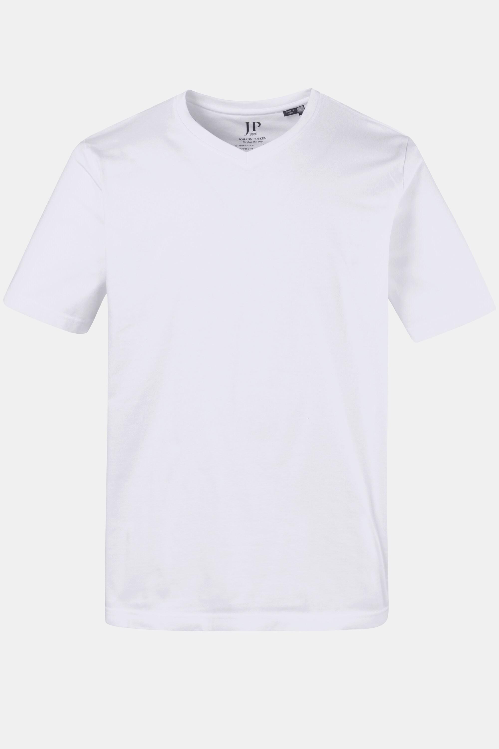 JP1880  T-shirt basic con scollo a V bianco neve 