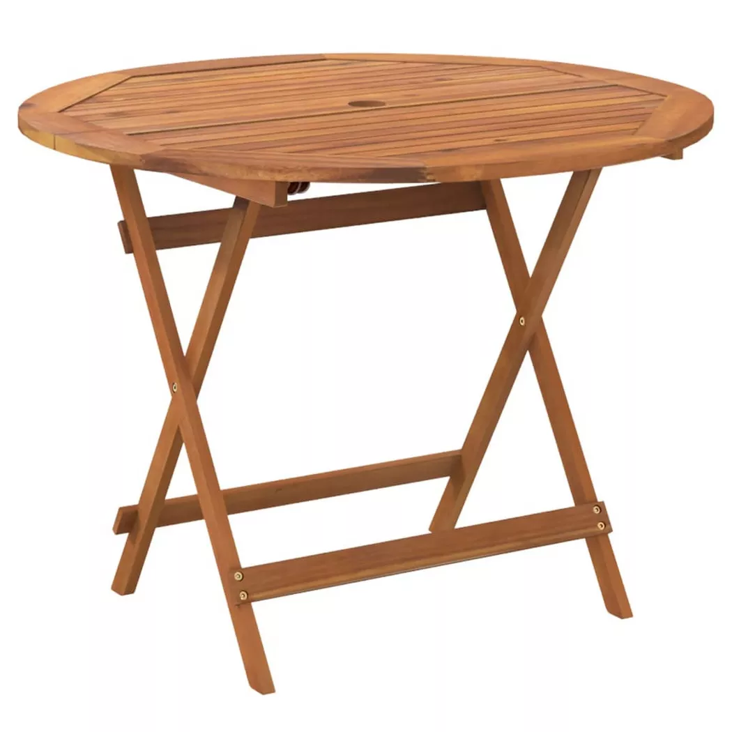 Table pliable de jardin Ø 90x75 cm Bois d acacia solide