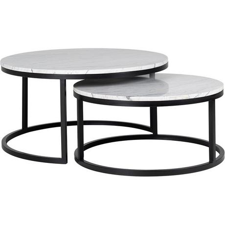 mutoni Tavolino Lexington bianco 92 (set di 2)  