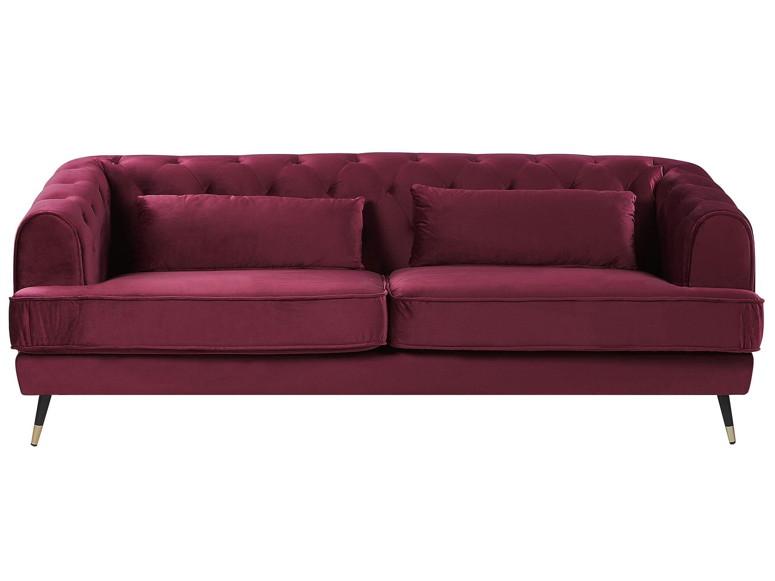 Beliani 3 Sitzer Sofa aus Samtstoff Glamourös SLETTA  