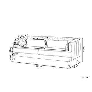 Beliani Canapé 3 places en Velours Glamour SLETTA  