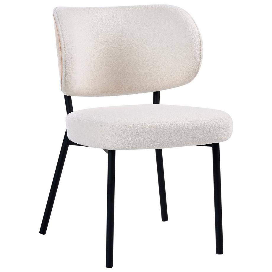 Beliani Lot de 2 chaises de salle à manger en Bouclé Scandinave WONDER  