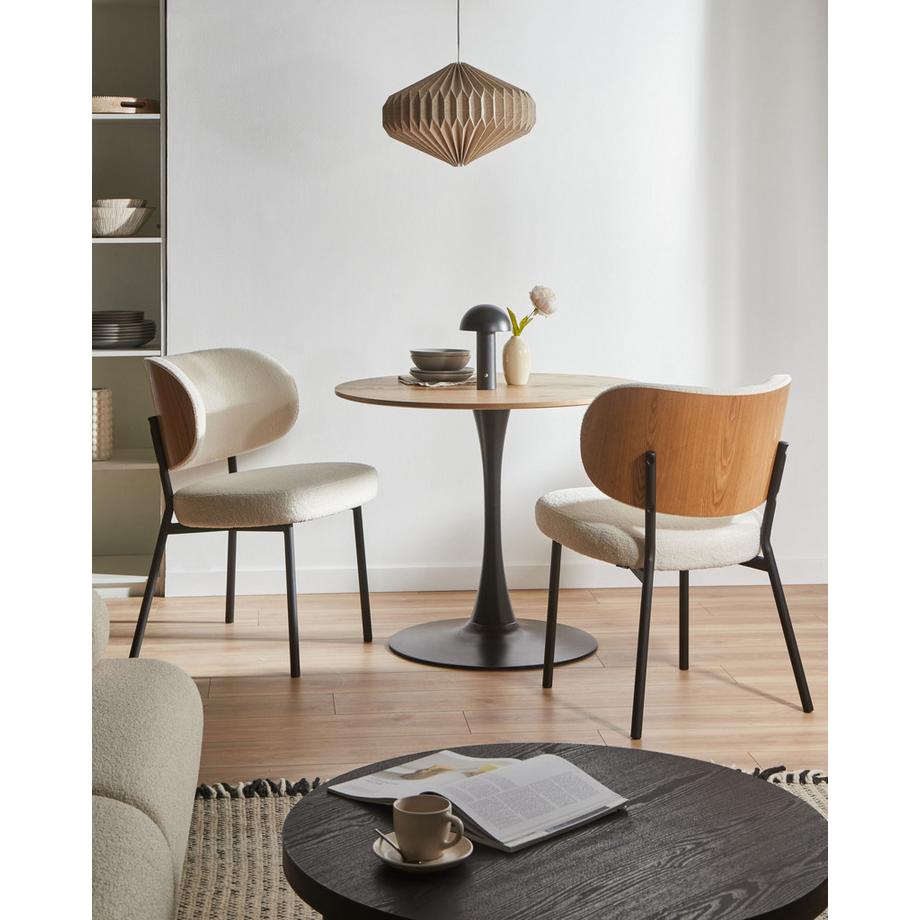 Beliani Lot de 2 chaises de salle à manger en Bouclé Scandinave WONDER  