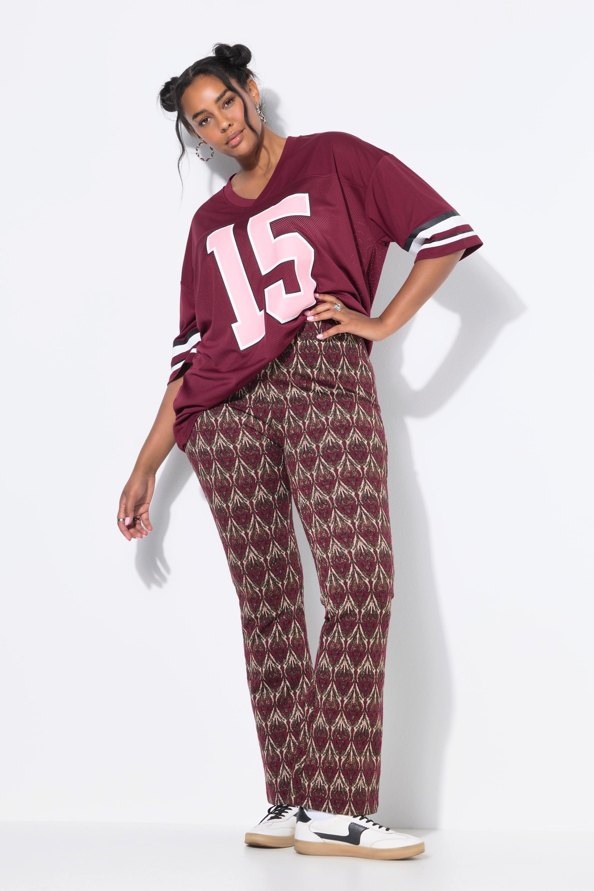 Studio Untold Pantalon à Pattes d'Éléphant Jambes Évasées Jacquard Paillettes  