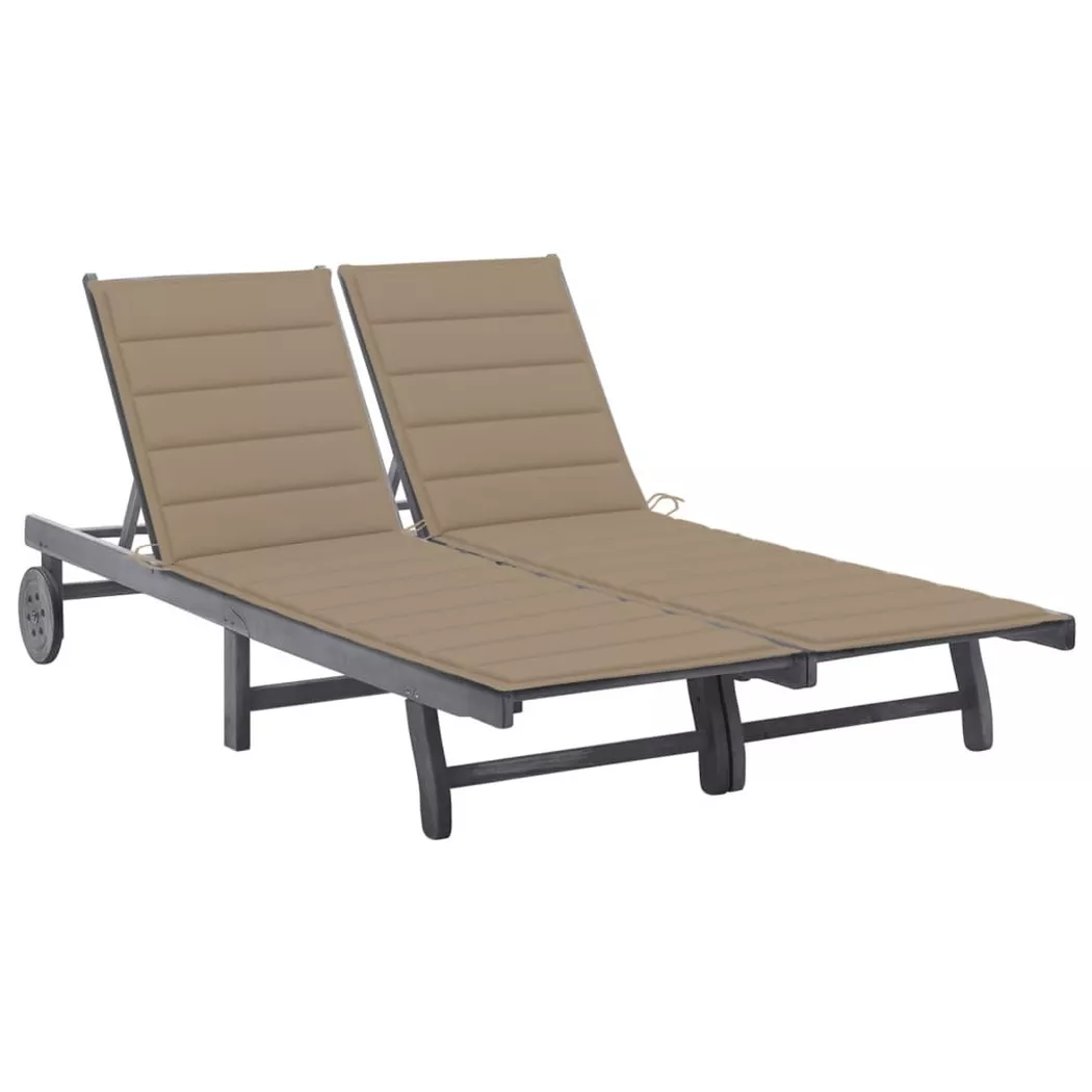 VidaXL - Sonnenliege akazienholz, One Size, Grau