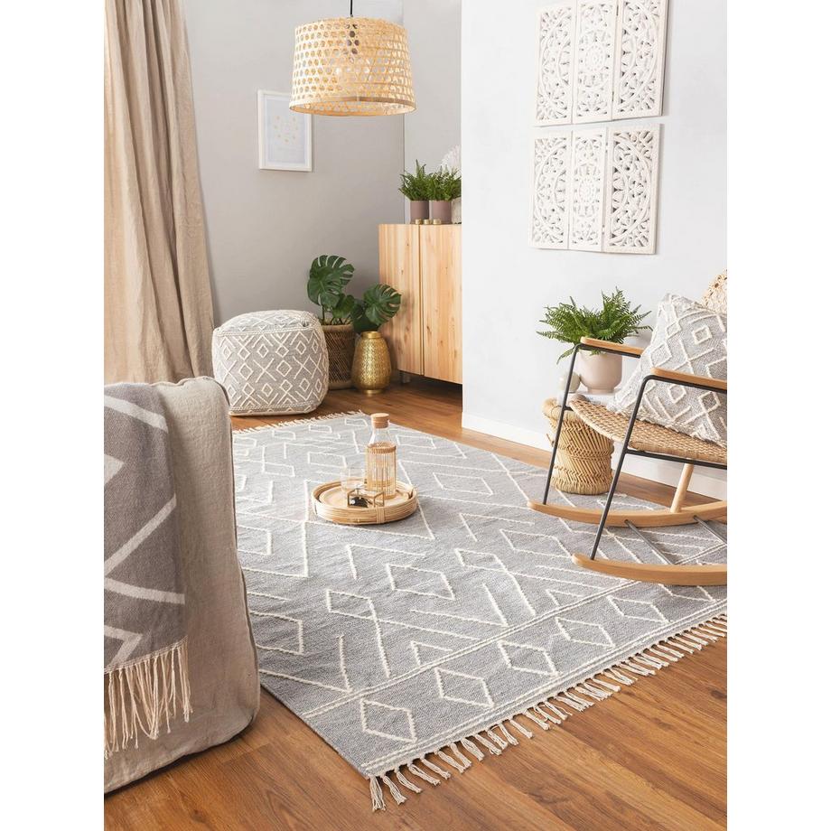 Benuta Tappeto di cotone Sydney Grigio chiaro  