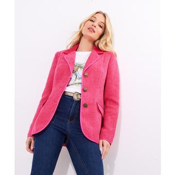 Kragenlose Jacke mit Knopfleiste