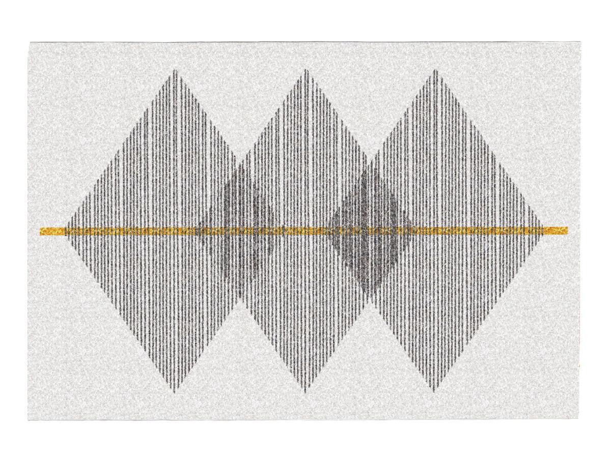 Vente-unique  Tapis géométrique - 200 x 290 cm - Blanc et gris- NIMIRIA 