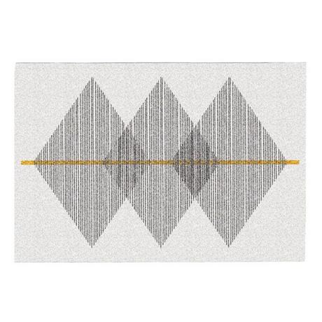 Vente-unique  Tapis géométrique - 200 x 290 cm - Blanc et gris- NIMIRIA 