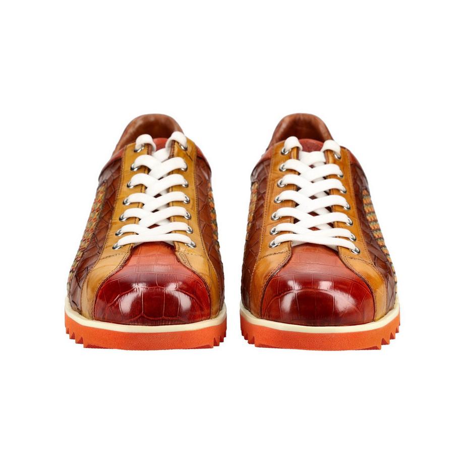 Melvin & Hamilton Derby in pelle con pannello intrecciato  