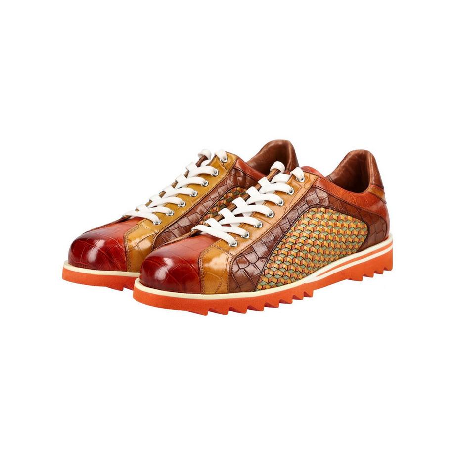 Melvin & Hamilton Derby in pelle con pannello intrecciato  