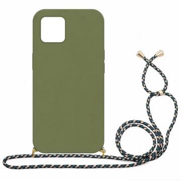 Eco Case mit Kordel iPhone 13 - Military Green