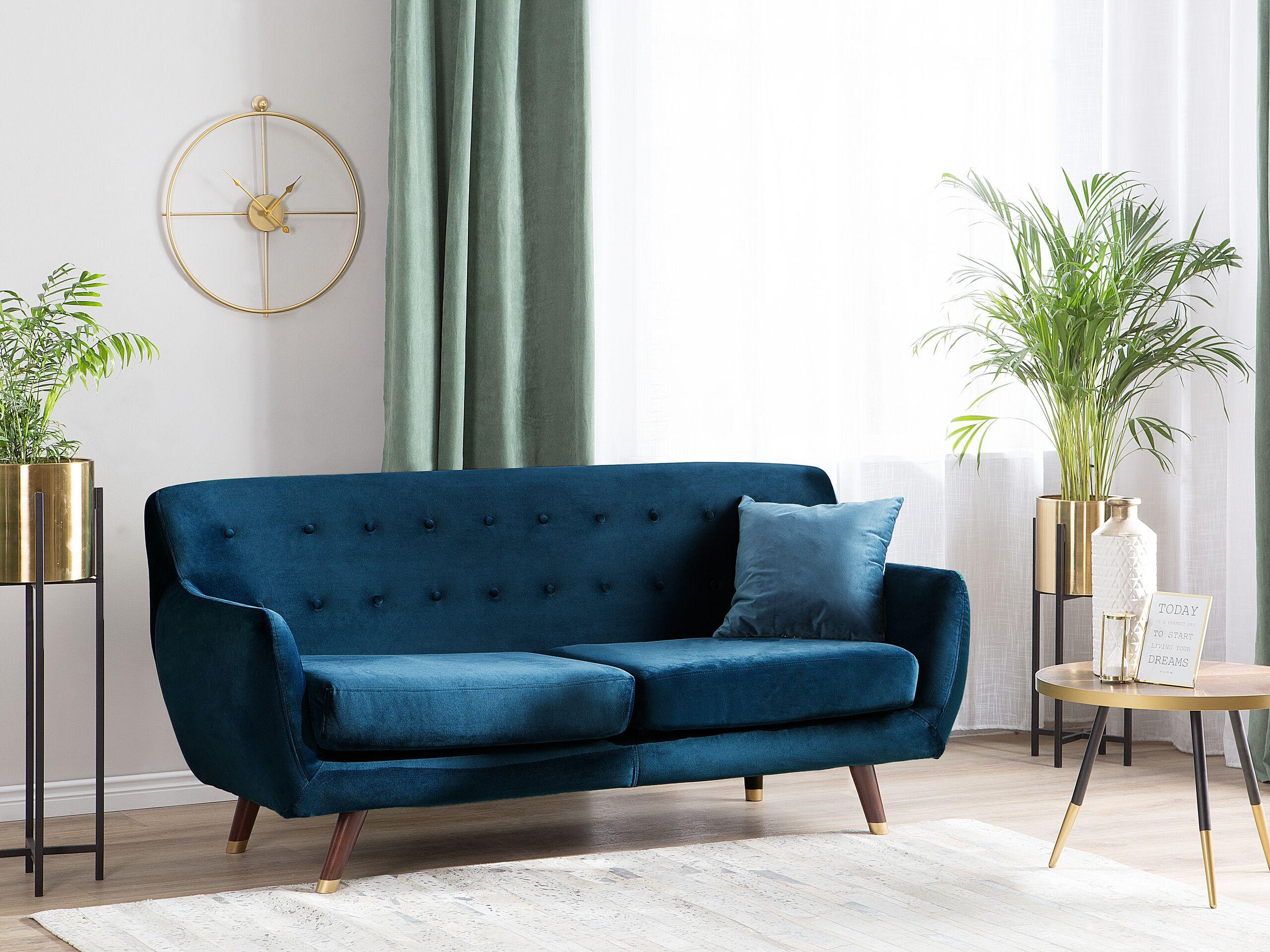 Beliani 3 Sitzer Sofa aus Samtstoff Glamourös BODO  