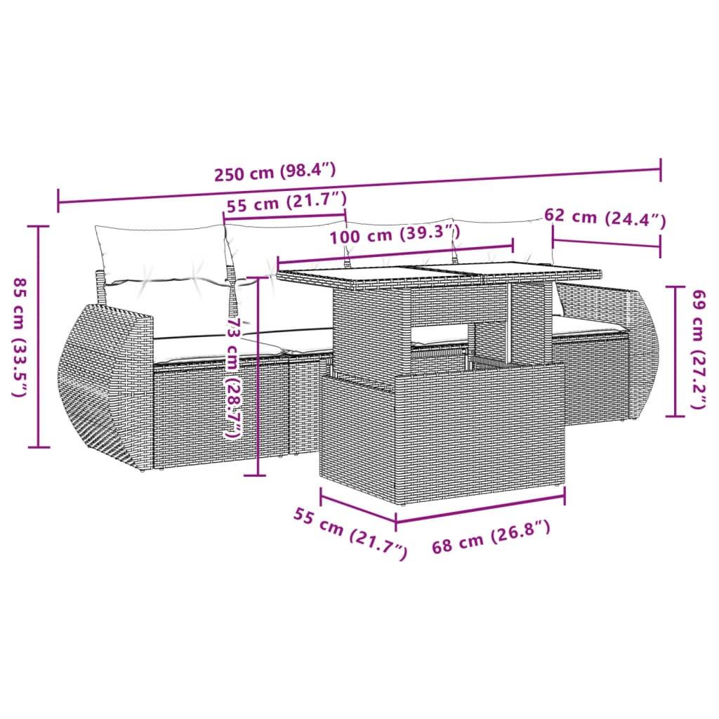 VidaXL Ensemble de canapés de jardin rotin synthétique  