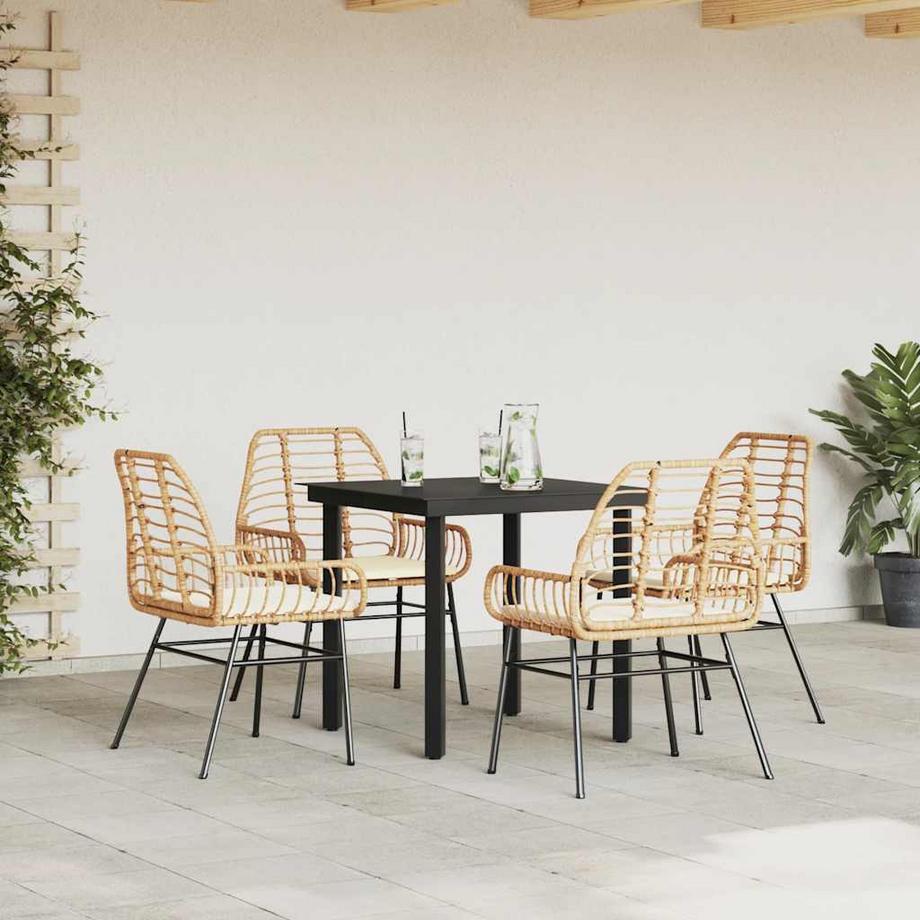 VidaXL Ensemble à manger de jardin rotin synthétique  