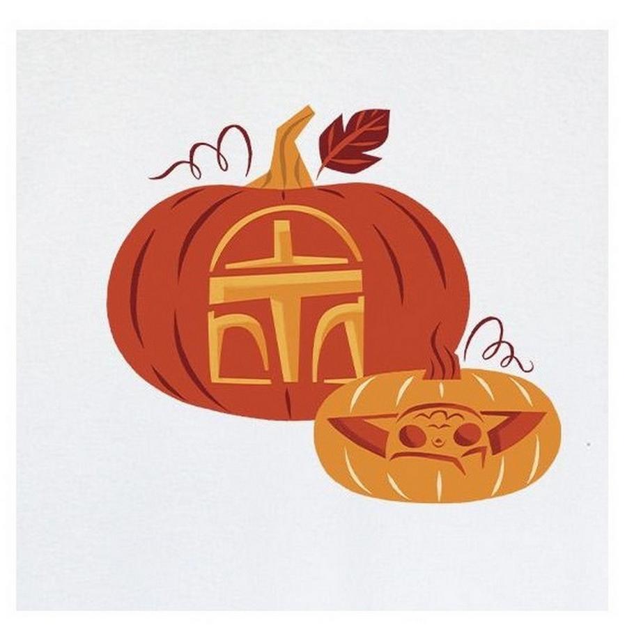 STAR WARS Grogu Mandalorian T-Shirt Stampa Zucca  