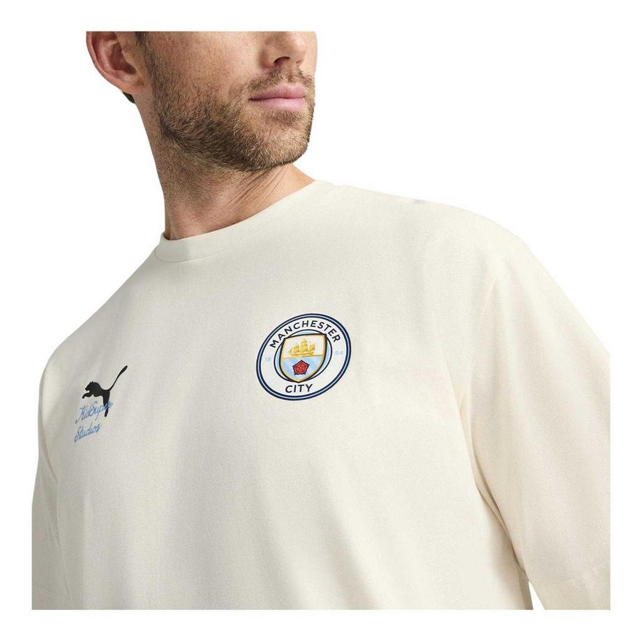 Manchester City  Maglietta Stampa Grafica Cotone 
