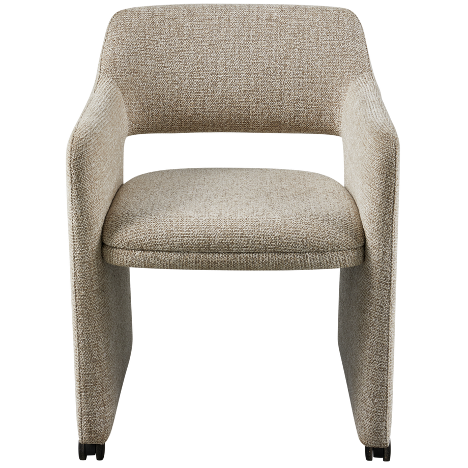 mutoni Sedia da pranzo Lyric con rotelle greige  