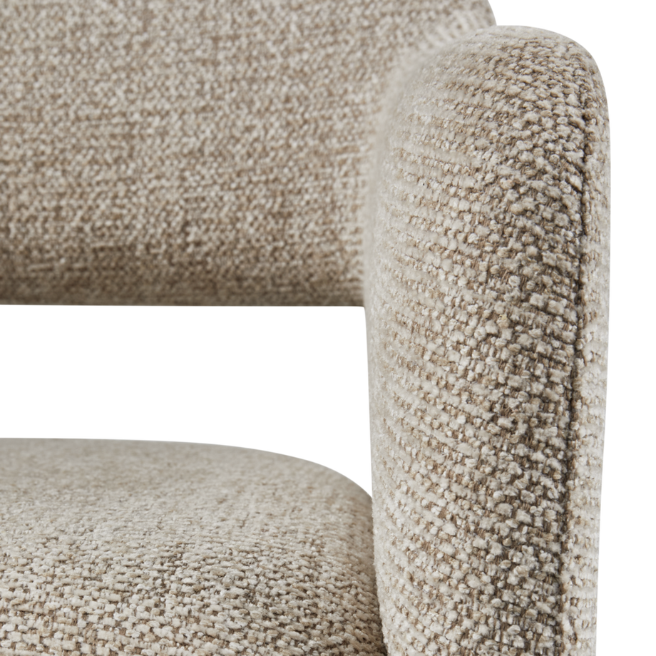 mutoni Sedia da pranzo Lyric con rotelle greige  