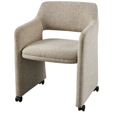 Sedia da pranzo Lyric con rotelle greige