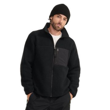 sherpa-fleece mit reißverschluss