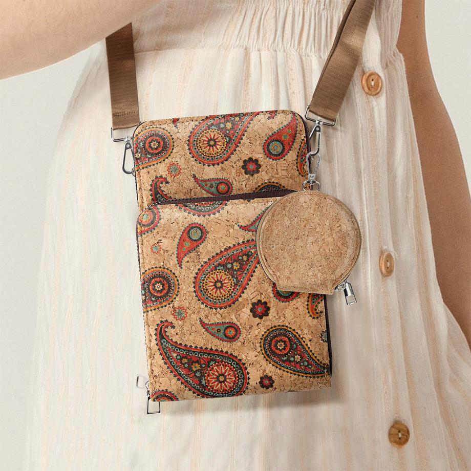 Avizar EcoCork Borsa Telefono Tessuto Sughero  