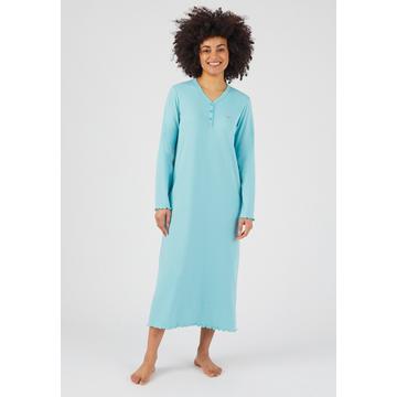 Chemise de nuit maille interlock côtelée douce et souple