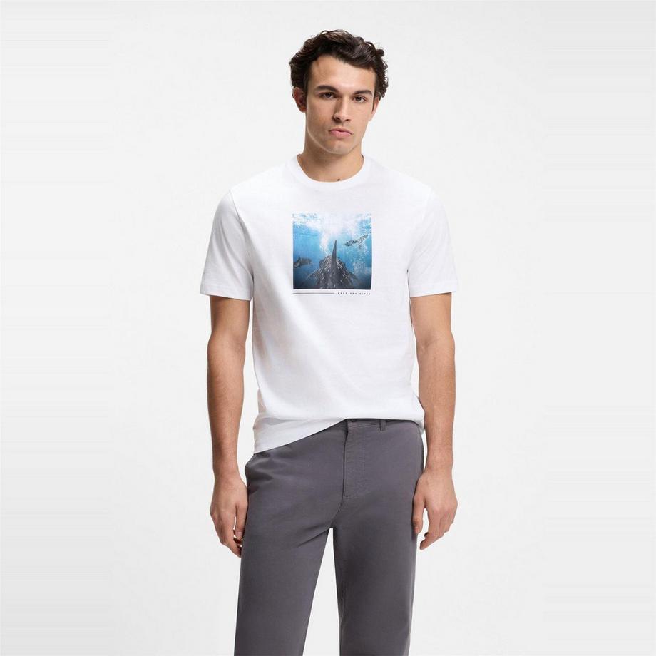 BOSS T-Shirt Imprimé Graphique Deep Sea Diver  
