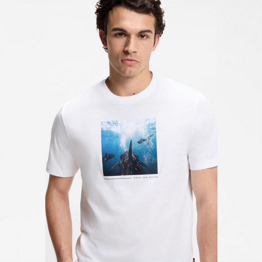 BOSS T-Shirt Imprimé Graphique Deep Sea Diver  