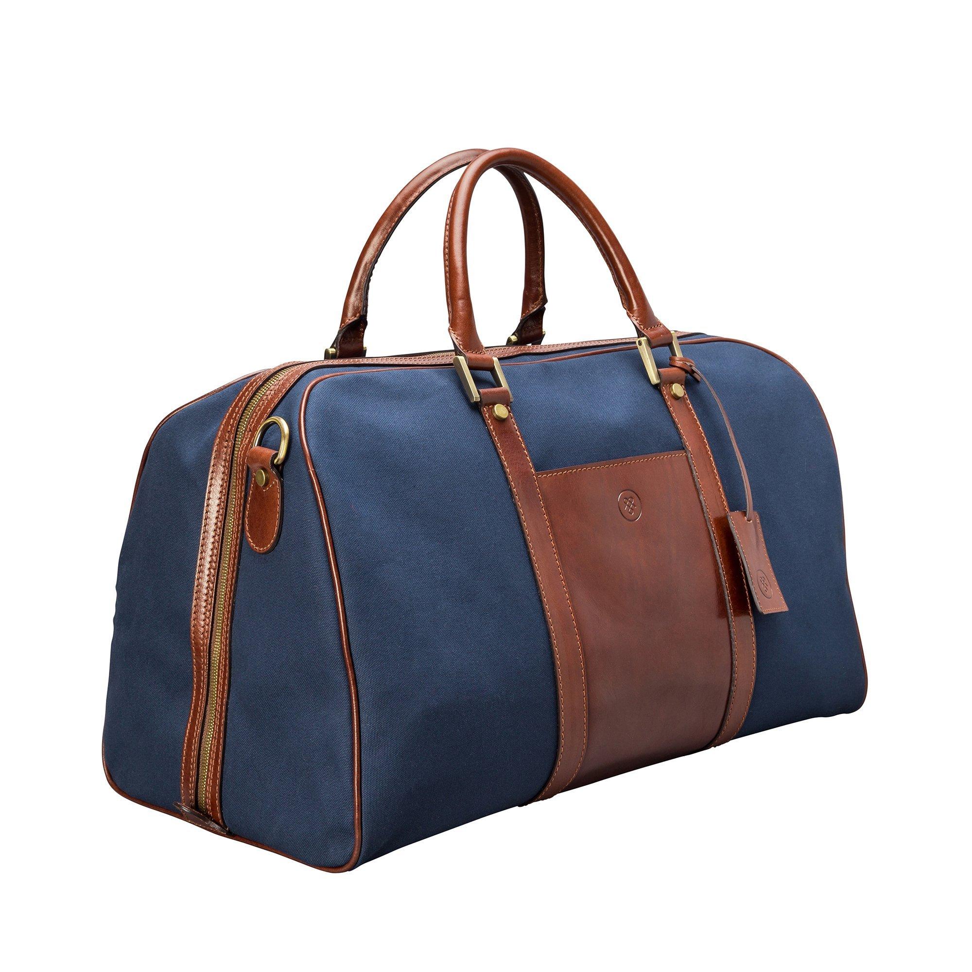 Maxwell Scott  Giovane M -  Luxus Canvas Leder Reisetasche 