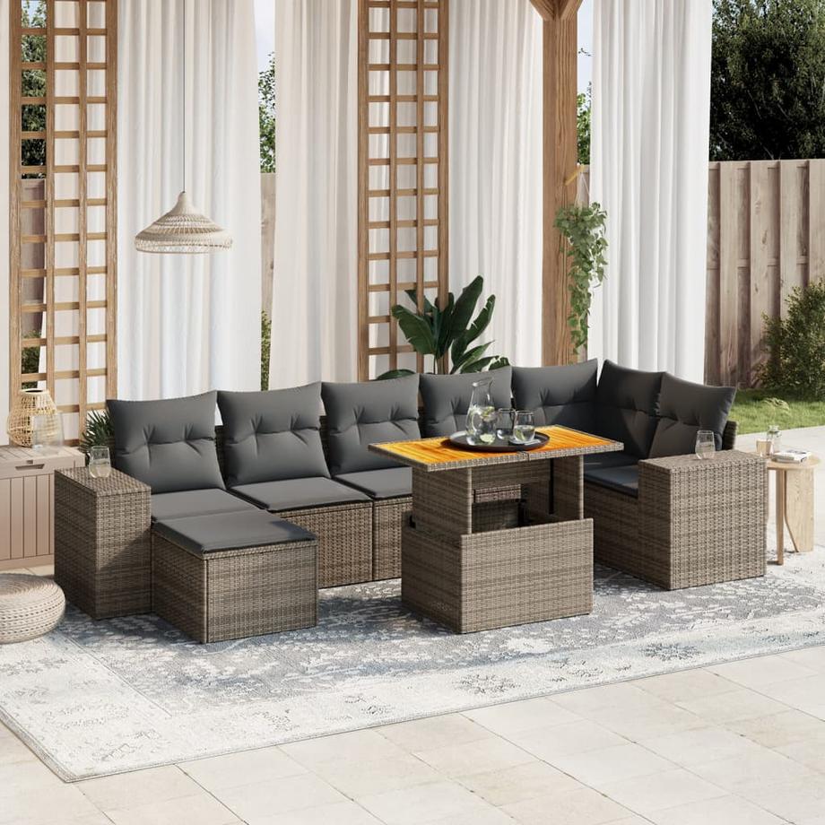 VidaXL Ensemble de canapés de jardin rotin synthétique  