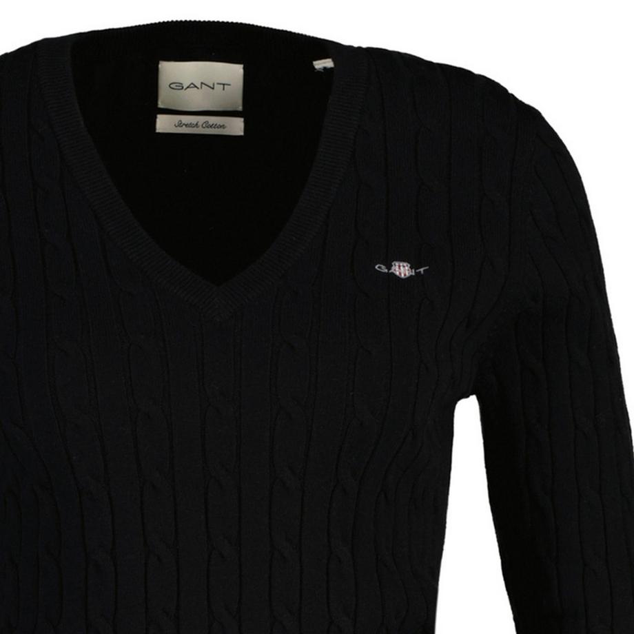 GANT Stretch Cotton Cable V-Neck Pullover  