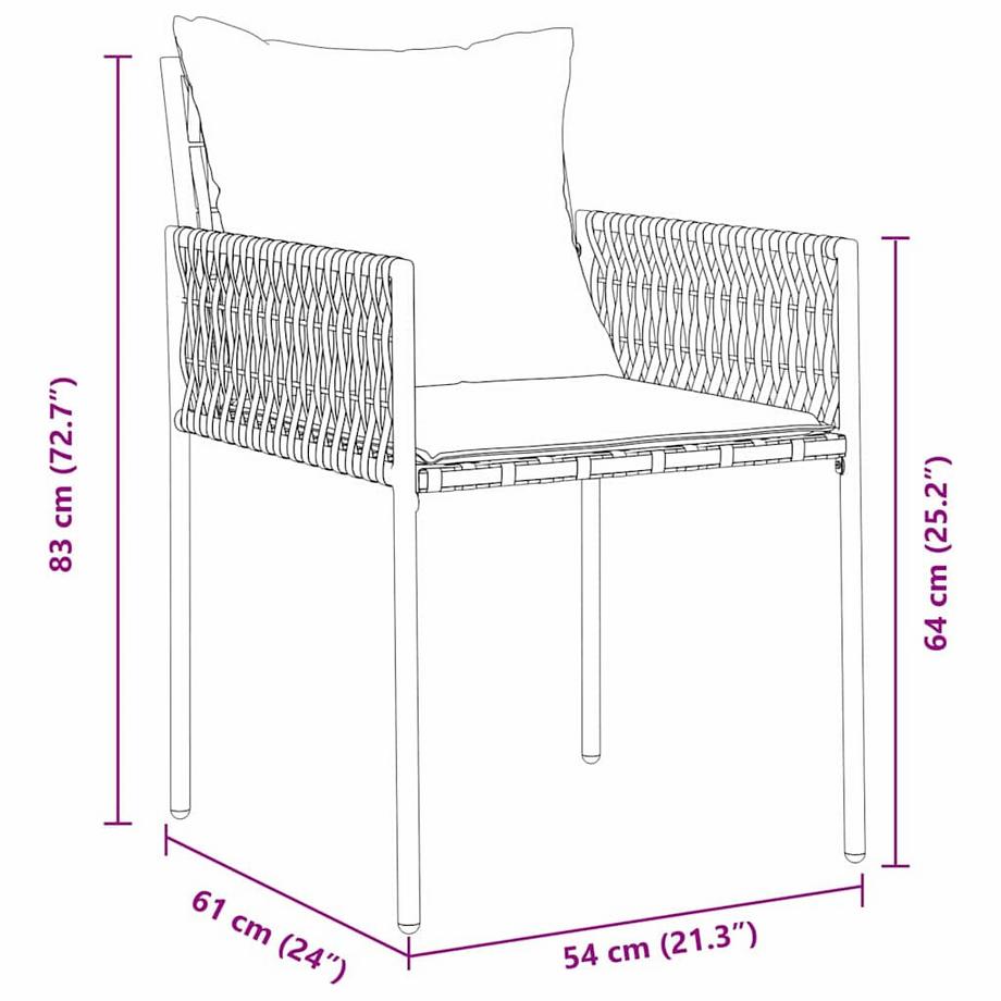 VidaXL Ensemble de salle à manger pour jardin poly rattan  