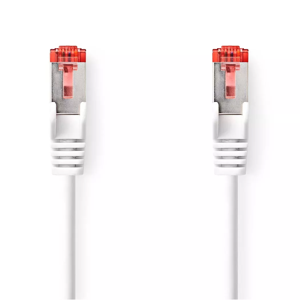 Nedis – CAT6 Netzwerkkabel | RJ45 Stecker S/FTP 3,00 m Rund LSZH Weiß Etikett, One Size