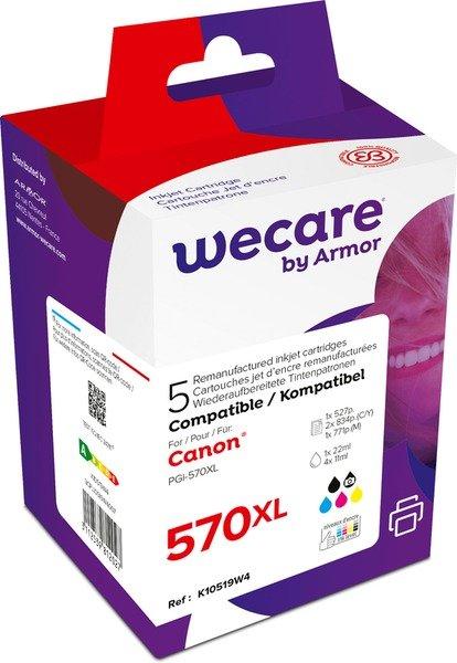 wecare  WECARE Multipack rebuilt XL BKCMY PGCL570/1 zu Canon PIXMA MG5750 22/11ml 