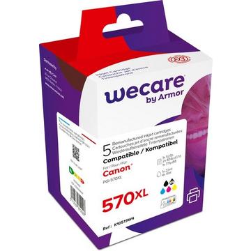 WECARE Multipack rebuilt XL BKCMY PGCL570/1 zu Canon PIXMA MG5750 22/11ml